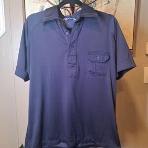 Vintage 70s/80s J Riggings Mens Navy Blue Polo Shirt Medium